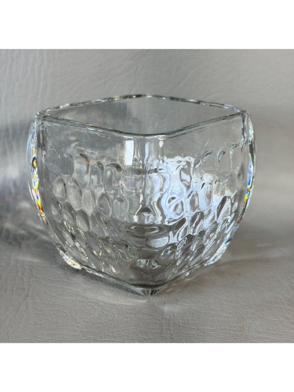 Vintage PartyLite Clear Square Pebble Glass Votive Candle Holder 3.5" - Picture 4 of 10